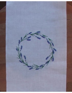 Bande écru motif lavande