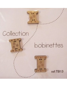 Lot de 3 boutons en bois - Bobinettes