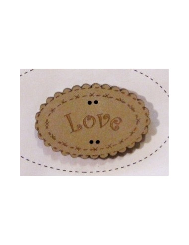 Bouton en bois - Love