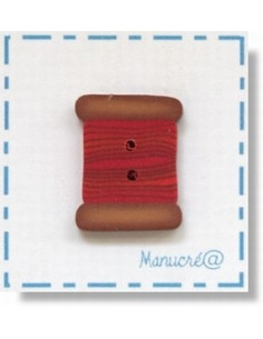 Bouton en Pâte Polymère - Bobine rouge