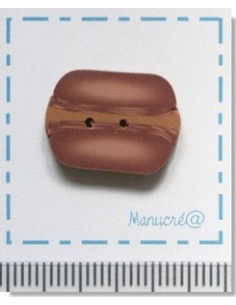 Bouton en Pâte Polymère - Macaron Chocolat