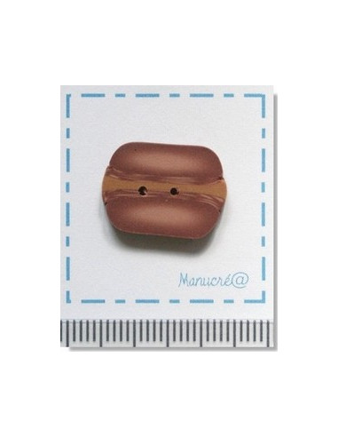 Bouton en Pâte Polymère - Macaron Chocolat