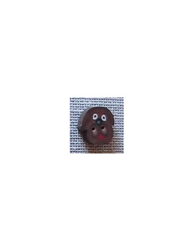 Bouton Pâte Polymère - Toutou fou