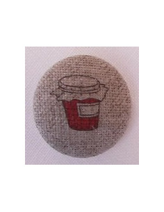 Bouton Pot de confiture rouge sur nature