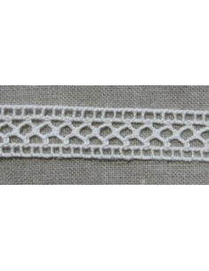 Dentelle de coton entre-deux - crème - 25 mm