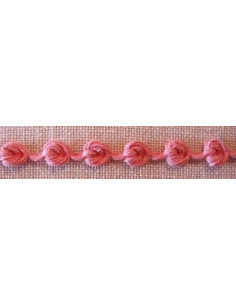 Galon de lin à noeuds - rose 9 mm