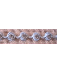 Galon de lin à noeuds - bleu 9 mm