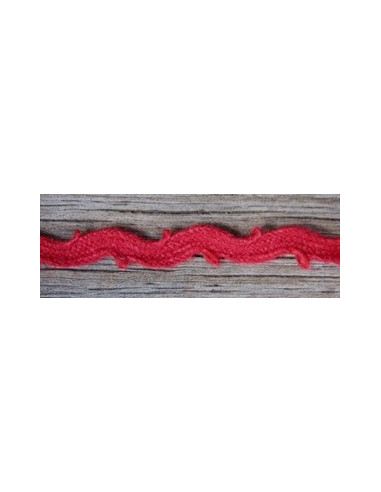 Galon de lin - serpentine rouge 6 mm