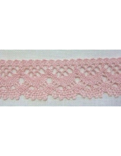 Dentelle de lin - rose pâle - 30 mm