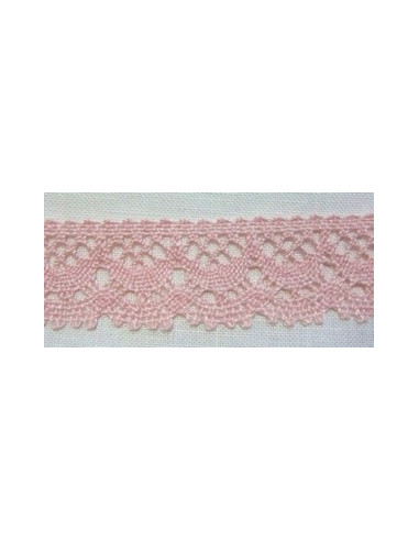 Dentelle de lin - rose pâle - 30 mm
