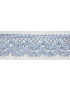 Dentelle de lin - bleu clair - 30 mm