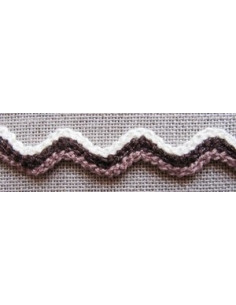 Galon serpentine tricolore - Brun/écru - 14 mm
