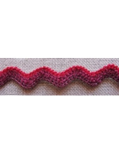 Galon serpentine tricolore - Rouge/bordeaux - 14 mm