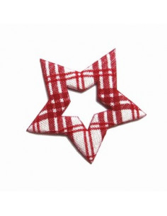 Etoile en tissu et feutrine - rouge et beige