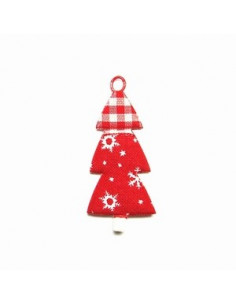 Sapin en tissu et feutrine - rouge