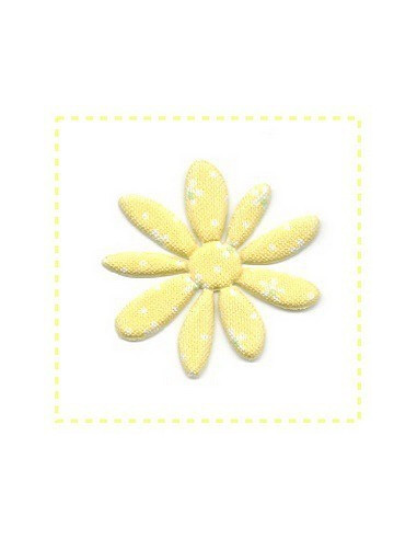 Fleur en tissu et feutrine - jaune