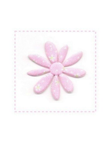 Fleur en tissu et feutrine - rose