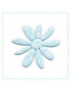 Fleur en tissu et feutrine - bleu