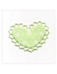 Coeur en tissu et feutrine - vert