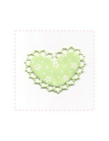 Coeur en tissu et feutrine - vert