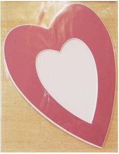 Passe-partouts avec fond - coeur bordeau