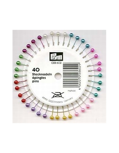 Rondelle de 40 épingles Prym - multicolores