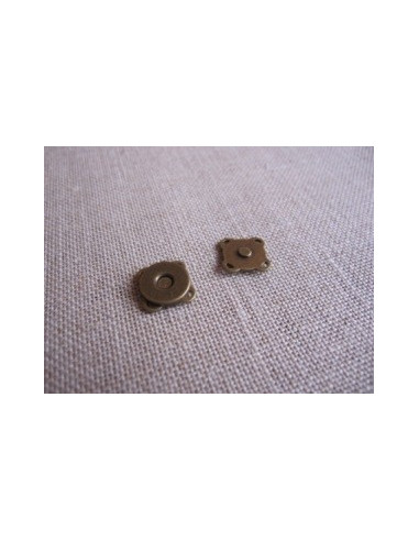 Bouton/fermoir magnétique à coudre - bronze -...