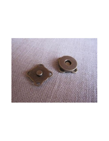 Bouton/fermoir magnétique à coudre - bronze - 14 mm